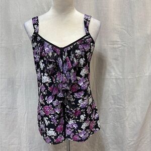 White House Black Market Purple Floral Camisole